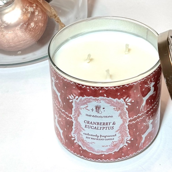 CRANBERRY & EUCALYPTUS 3-Wick Candle - Picture 2 of 3